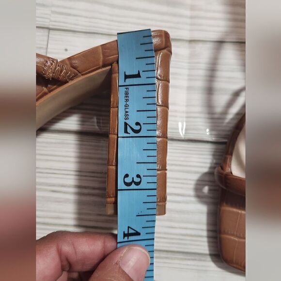 Sol Sana Judith Leather Mule Block Heel in Tan Croc Size 8 - Picture 9 of 10